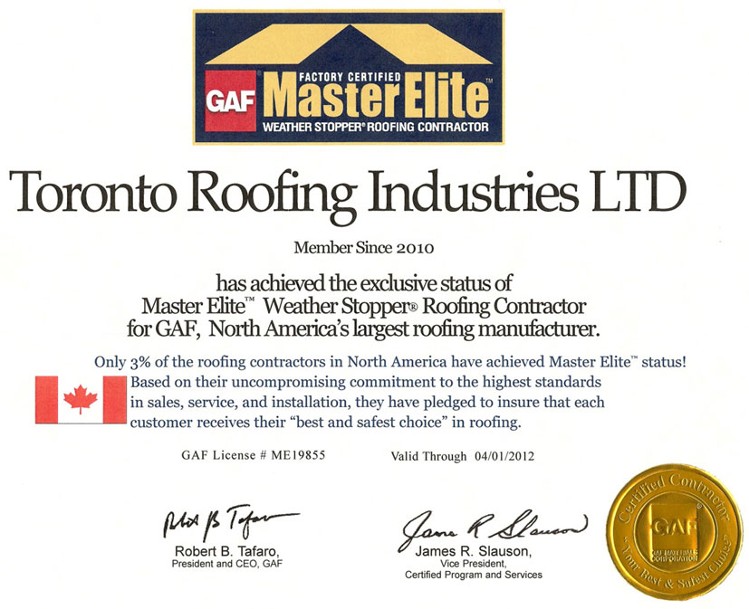 Toronto Roofing Industries Ltd. Investment Protection Plan